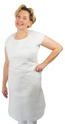 PE Wegwerpschürzen 50 Stück 18µ 75x125cm Weiß wasserdicht