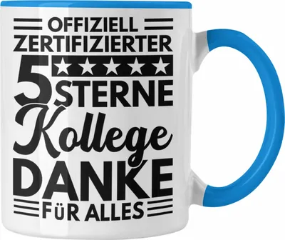 Produktbild von Trendation - Bester Kollege Der Welt Tasse Geschenk Abschied Neuer Job Kollege Geschenkidee Abschiedsgeschenk (Blau)