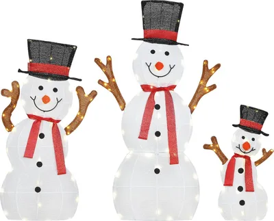 Immagine prodotto di Decorazione per esterni a LED con pupazzo di neve, impermeabile, in acciaio