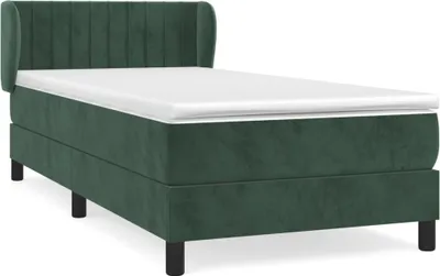 Produktbild von vidaXL Boxspringbett mit Matratze Dunkelgrün 100x200 cm Samt