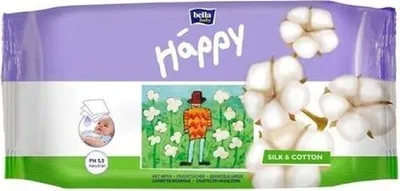 Produktbild von Bella Baby Happy Einwegtücher aus Baumwolle und Seide, 64 Stück (2 Packungen)