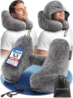 Immagine prodotto di Cuscino gonfiabile per il collo, ideale per i viaggi, con un design confortevole