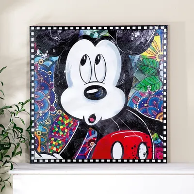Image de Gilde Disney, Bild, quadratisch, "Mickey", Holz, Leinwand, mehrfarbig, VE 1, L. 3.8 cm, B. 70 cm, H. 70 cm 81412 8052278332422