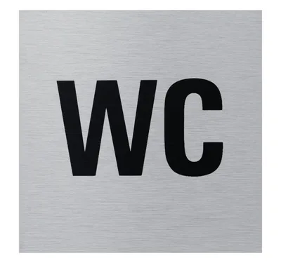 Produktbild von Aluhinweisschild 80x80mm WC (Text)
