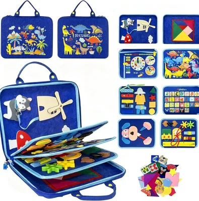 Produktbild von Aktivitätsbrett, Montessori-Spielzeug, sensorisches Lernbrett, sensorisches Spielzeug zur Entwicklung der Feinmotorik (blau)