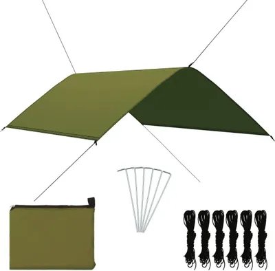 Produktbild von Grüne Outdoor-Regenplane aus Polyester, Sonnensegel, 3 x 2 m