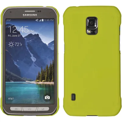 Produktbild von PhoneNatic Case kompatibel mit Samsung Galaxy S5 Active - Hülle gelb gummiert Hard-case Cover
