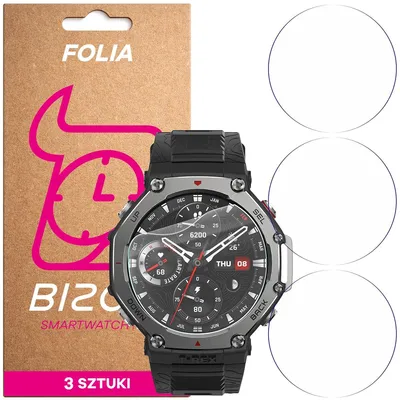 Produktbild von 3x Schutzfolie für den Bildschirm für Amazfit T-Rex 3, Bizon Watch HydroFlex