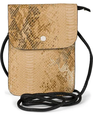 Produktbild von styleBREAKER Damen Mini Bag Umhängetasche glänzender Schlangenleder Optik, Handytasche, Schultertasche, Handtasche 02012366
