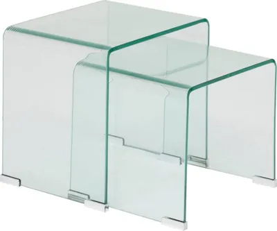 Produktbild von Set aus 2 Klapptischen "Lenia" transparent 51x47x30cm