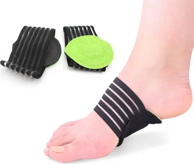 Produktbild von 2 Stück Stütze Bogenfuß Weiche Einlegesohlen, Nachtschiene Plantar Fasciitis, Bogen Fuß Stütze Pad Plattfuß Innensohle Platten, Prävention von Plantarfasziitis Linderung von Fußschmerzen