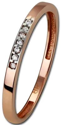 Image de Bague GoldDream 333 en rose or, taille 54, or 8 carats, zirconium blanc, référence D3GDR502E54