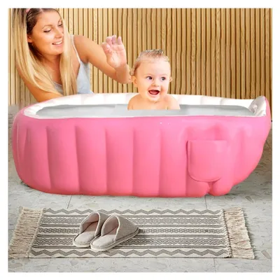 Produktbild von Aufblasbare Badewanne Baby,Aufblasbare Babybadewanne Für Dusche Mit Fußpumpe | Rutschfeste Wanne Für Zuhause Unterwegs Hotel Urlaub Badezimmer