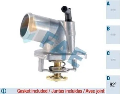 Produktbild von FAE Thermostat Kühlmittel 92°C für OPEL ZAFIRA B (A05) Corsa C Schrägheck (X01) Meriva A (X03) Astra G CC (T98) Zafira A (T98)