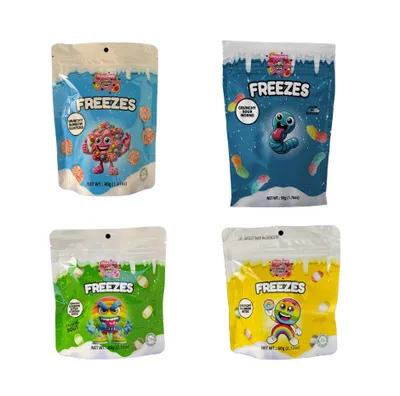 Produktbild von Chaos Candy | 4x Freezes Dried Candy - Rainbow Clusters, Bites, Sour Worms - Gefriergetrocknet