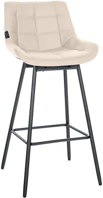 Produktbild von CLP Barhocker Weston 180° Schwenkfunktion mit Rückenlehne gepolstert Metallgestell | Farbe creme Material Kunstleder