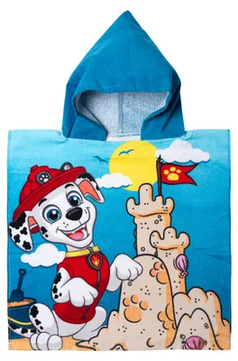 Produktbild von Paw Patrol - Badeponcho für Jungen Handtuch Kinder Badetuch mit Kapuze 100% Baumwolle 50 x 100 cm