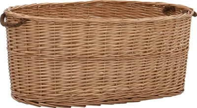 Produktbild von Holzkorb mit Tragegriffen 78 x 54 x 34 cm Natur Weide