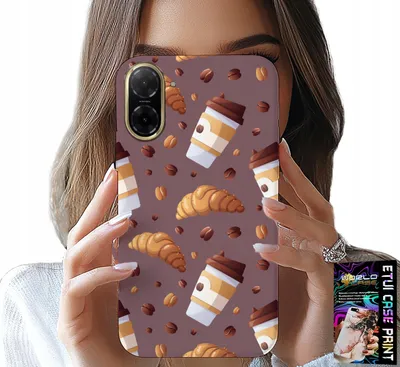 Zdjęcie produktu dla Etui Do Xiaomi Poco X7 Pro 5G - Case Z Kawą Rogalikami I Ziarnami W Tle