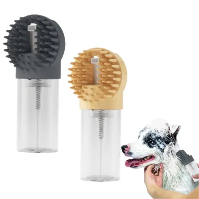 Produktbild von 2 Stück Haustier Badebürste mit Tank, Hundebürste, Haustierbürste für Fellpflege, Massage, Baden