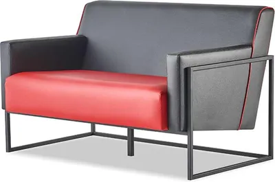 Produktbild von Sofagarnituren Set Schwarz Rot Sofas 2-Sitzer Sessel Lehnsessel Leder