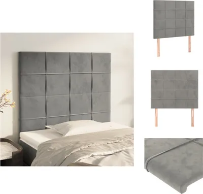Immagine prodotto di vidaXL Testiere 2 pz. Velluto grigio chiaro 80x5x78/88 cm - Testate e piedi
