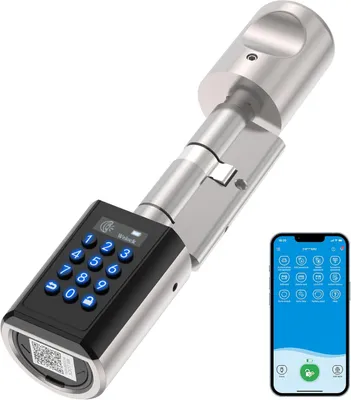 Immagine prodotto di Serratura elettronica per porte senza chiave, con combinazione digitale, controllo tramite app, blocco con codice Bluetooth, serratura regolabile, grado di protezione IP65, adatta per porte con spessore da 50 a 100 mm, ideale per
