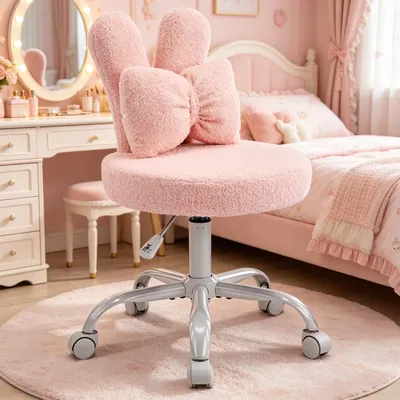 Produktbild von FCH Kaninchenohren-Design Drehstuhl, Homeoffice Stuhl, Kinder Schreibtischstuhl kinderschreibtischstuhl Jungendstuhl Hasenohr, 360°, Rosa