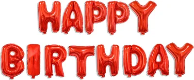 Obrázok produktu pre Fóliový balón Happy Birthday Garland, červený, cca 40 cm