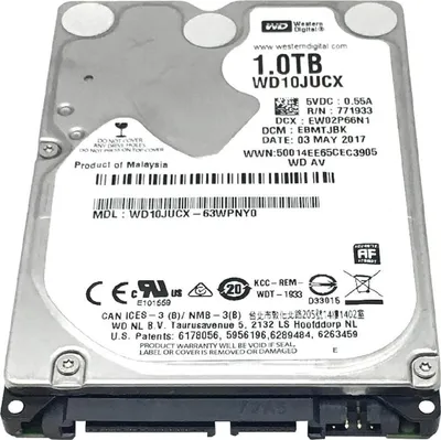 Produktbild von Wd Wd10jucx Festplatte, 1 TB, SATA, 2,5 Zoll, intern, für Notebook/Laptop, 1000 GB HDD