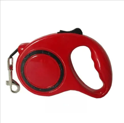 Immagine prodotto di Guinzaglio per cani - Guinzaglio avvolgibile automatico da 5 m - Impugnatura comoda - Per cani di taglia piccola e media - Plastica - Rosso