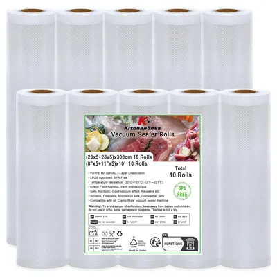 Obrázek produktu pro KitchenBoss, fólie na vakuové balení, 10 rolí. Vakuové sáčky: 20/28 x 300 cm