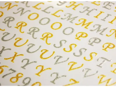 Produktbild von 117 Aufkleber - Buchstaben und Zahlen - Silber & Gold