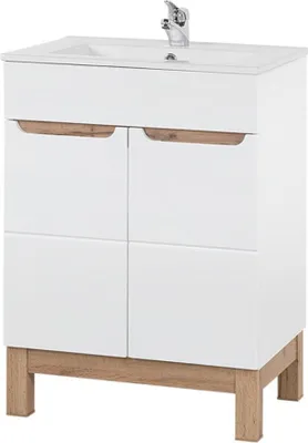Produktbild von Badezimmer-Set ERMANO: Waschtischunterschrank 60cm + rechteckiges Einbauwaschbecken + Siphon