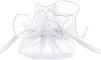 Produktbild von Weiße Organza-Säckchen, 25 cm, 10 Stück – PartyDeco