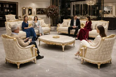 Produktbild von Klassisches Wohnzimmer-Set mit 3+3+1+1-Sitzern und Couchtisch