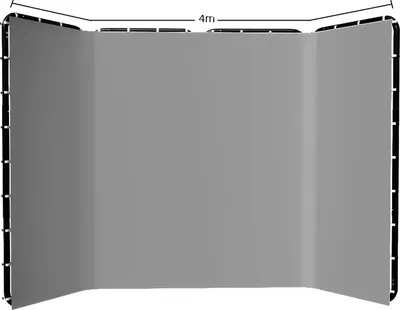 Zdjęcie produktu dla Stojak na tło, rozmiar 2,4 m x 4 m, materiał muślinowy, 2,4X4M szary