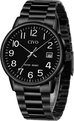 Produktbild von Herrenuhr Edelstahl Armbanduhr Herren Analog Uhren Herren Quarz mit Datum Wasserdicht Männer Uhr Vintage Klassisch Casual