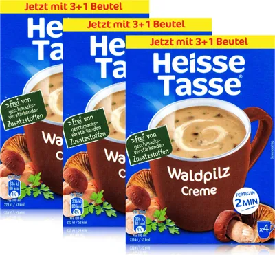 Produktbild von Heisse Tasse Waldpilz Creme 4 Beutel á 16,4g (3er Pack)