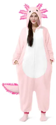 Produktbild von Spooktacular Creations Uni-Axolotl-Plüsch-Kostüm mit Hutschwanz für Verkleidung, Rollenspiele, Halloween-Kostüm, M