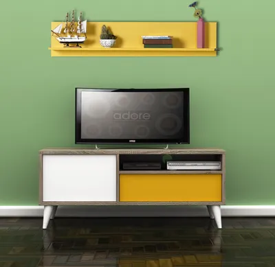Immagine prodotto di Skye Decor, Raf-11-Hh-1, mensola a muro, giallo, 100 % pannello di legno rivestito di melamina, 120 x 20 x 25 cm
