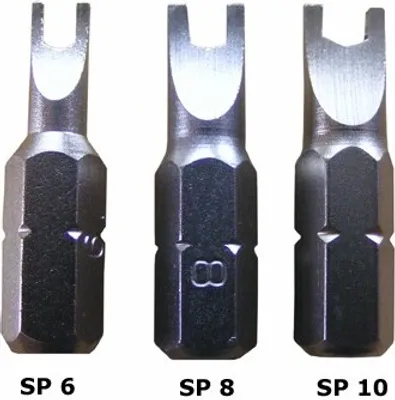Produktbild von Sicherheits Bit für Zweilochschrauben - 10 Stück, Größe:SP 6