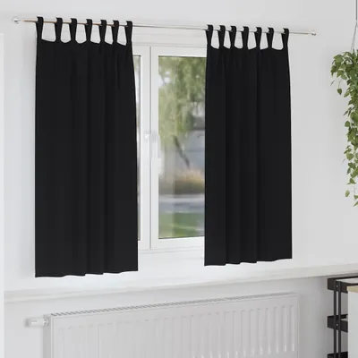 Produktbild von Verdunkelungs-Vorhänge mit Ringen 2 pcs Schwarz 175 x 140 cm
