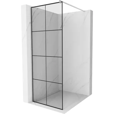 Obrázek produktu pro Mexen Kioto sprchová zástěna 70 x 200 cm, Průhledné/Černý vzor 8 mm, Chromovaná - 800-070-101-01-77
