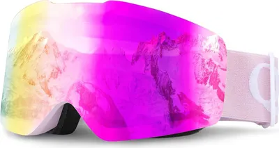 Produktbild von Rahmenlose, beschlagfreie Skibrille UV400 - pink