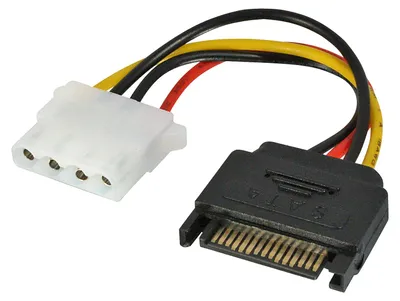 Produktbild von LINDY SATA Stromadapter 1x15pol. SATA an 1x5.25" M/F