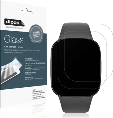 Produktbild von 2x Schutzfolie für Xiaomi Redmi Watch 3 matt - Anti-Shock 9H Folie dipos Glass Kunststoffglas