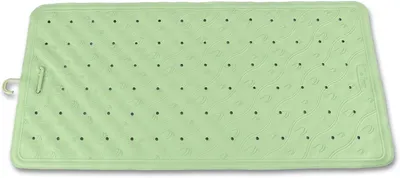 Imagen del producto de Alfombrilla para ducha, rectangular, de 36x76 cm, color verde, antideslizante, con ventosas, para usar en la ducha