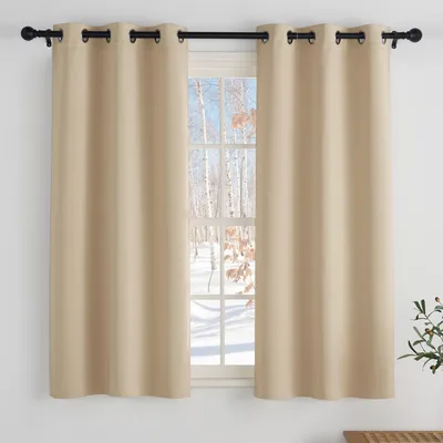 Verdunkelungsvorhang 2er-Set 90x137 cm Biscotti Beige Thermo