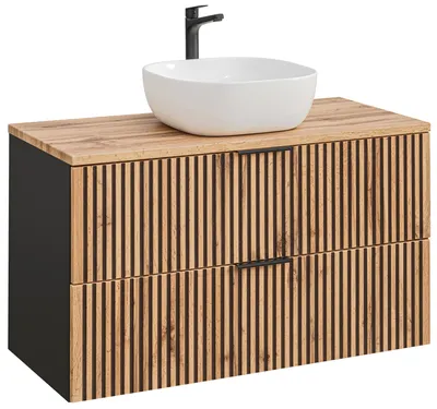 Obrázok produktu pre Kúpeľňová skrinka 100 cm s umývadlom na dosku Lamella dub wotan